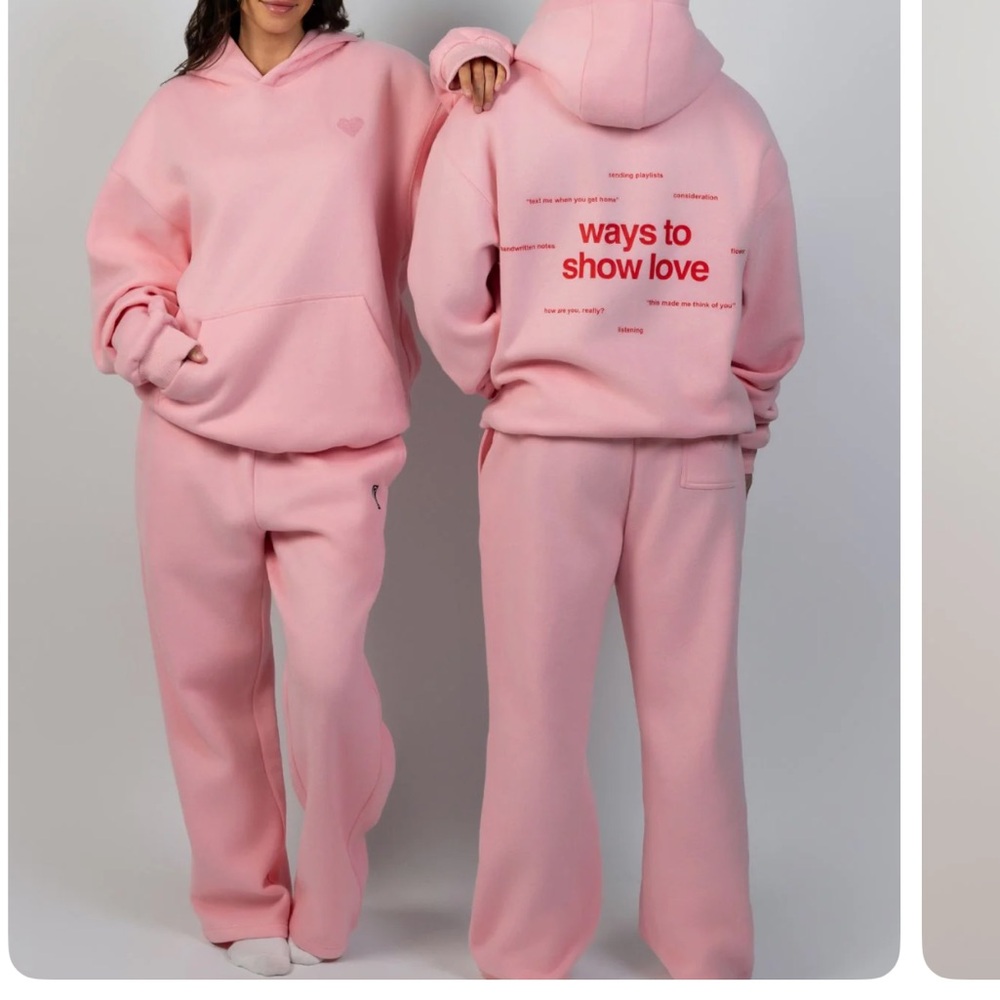 Comfrt Soft Pink Love Hoodie and pants. - Picture 5 of 6